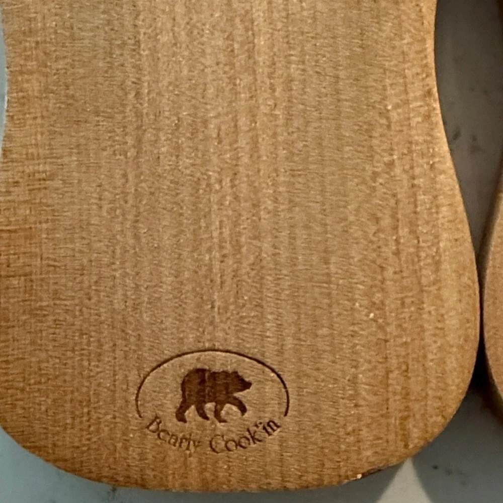 Moab Utah Bearly Cook’in Wooden Bear Claw Salad Servers